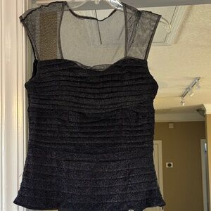 Signature by Sangria Black Sheer Blouse